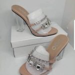 Women ego Shoes Flare Heel Mules