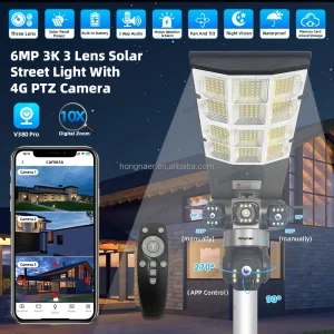 Pro Outdoor 4G Sim Card CCTV Solar Street Light With Camera