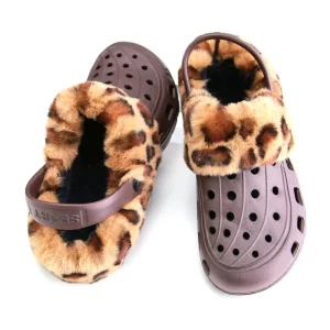 Women Fluffy Faux Fur Slippers Hole Inside and Outside