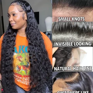 Deep wave 13×4 lace front human hair wigs wholesale